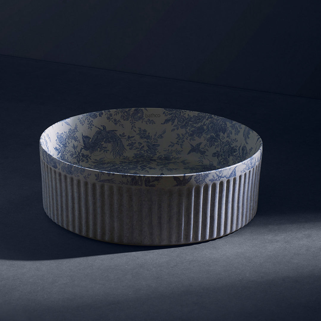 Wadi Toile de Jouy Azul Bathroom Sink
