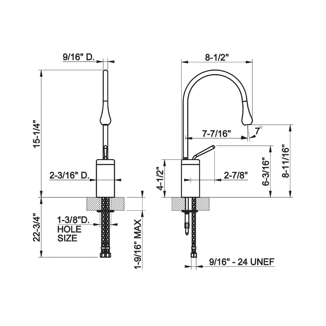 Gessi Goccia Single Hole Medium Bathroom Faucet
