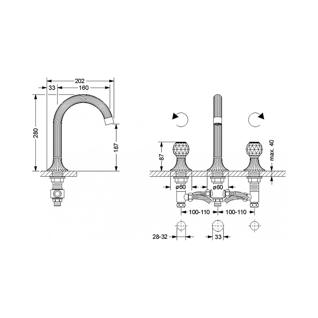 Jörger Cronos Crystal Bathroom Faucet