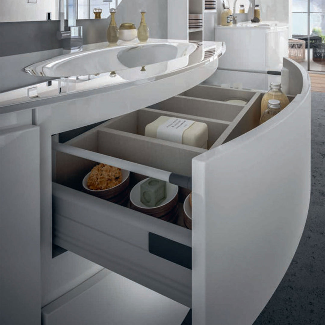 Bath Vanity Vague Single Sink White