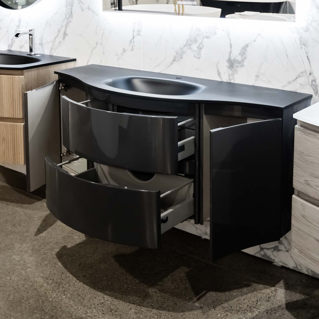 Bath Vanity Vague Single Sink Black