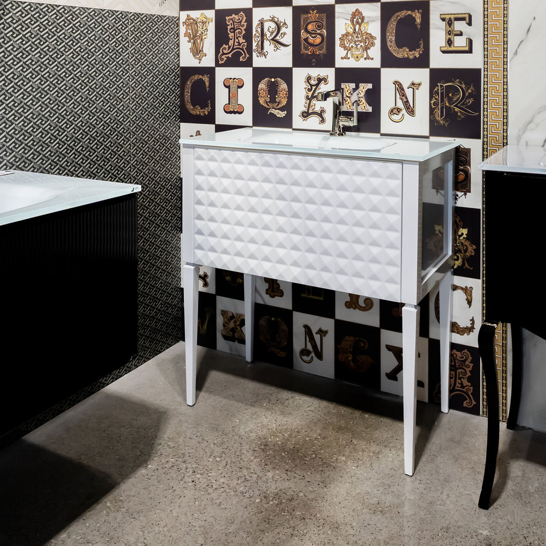 Bath Vanity Diamond Collection - White Gloss