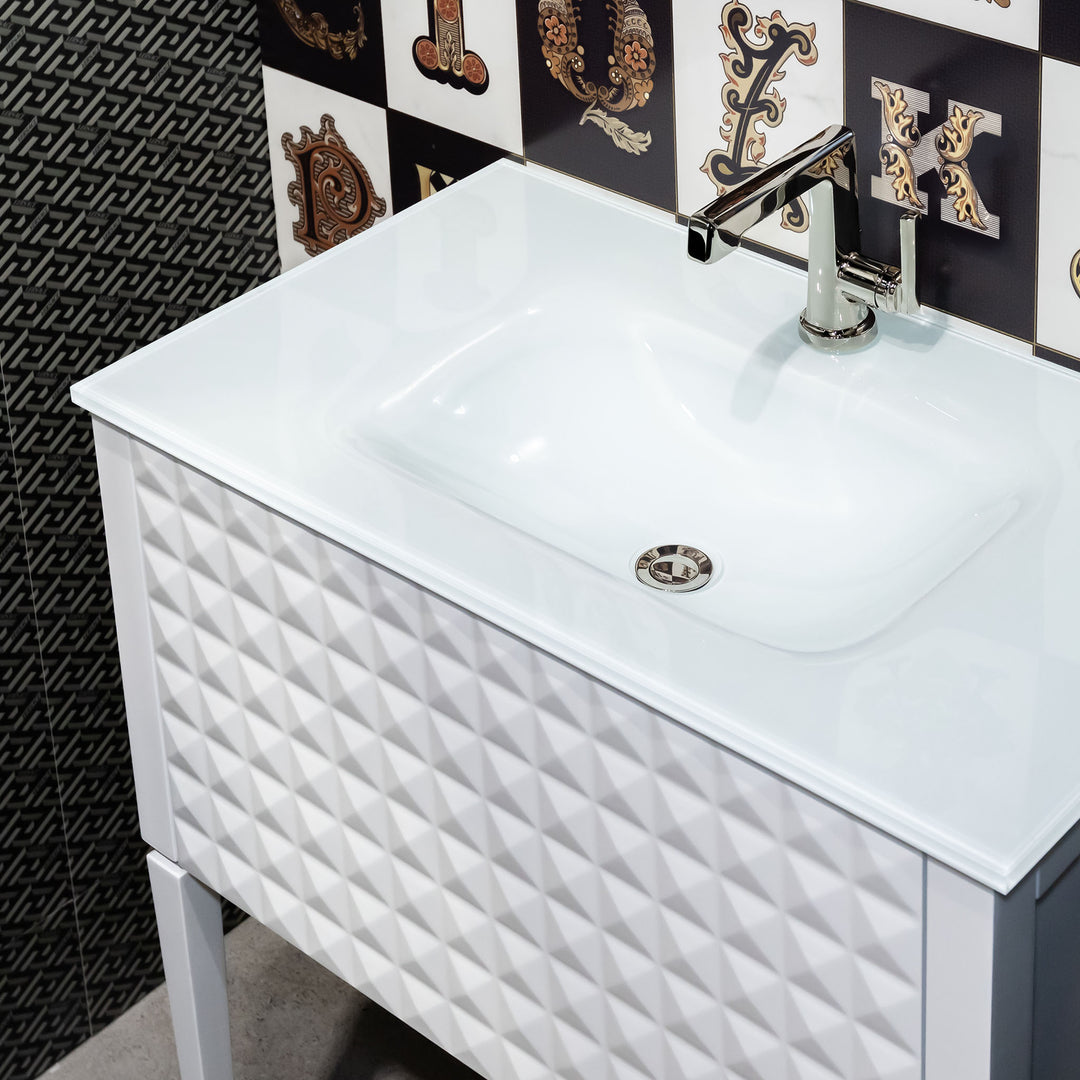 Bath Vanity Diamond Collection - White Gloss