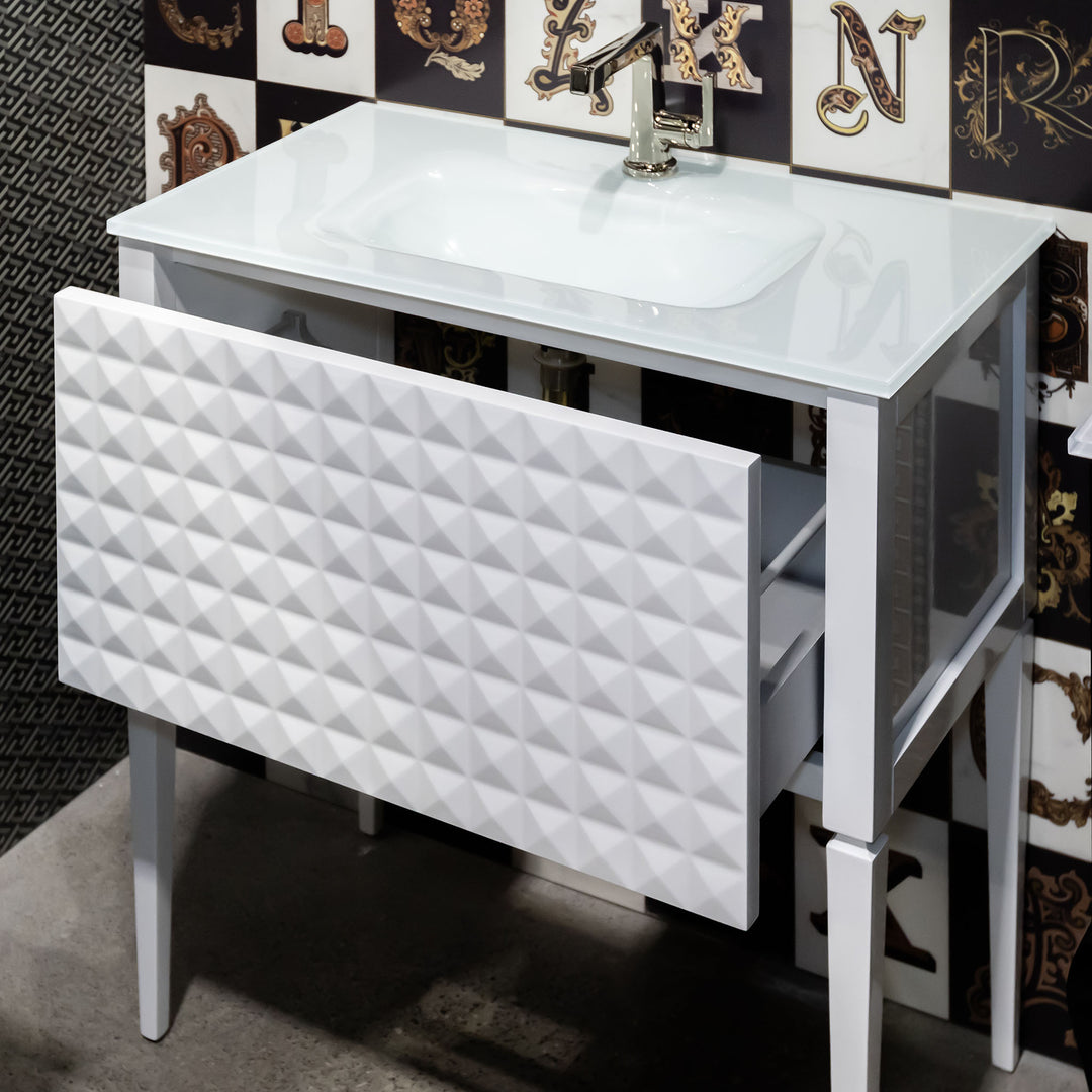 Bath Vanity Diamond Collection - White Gloss