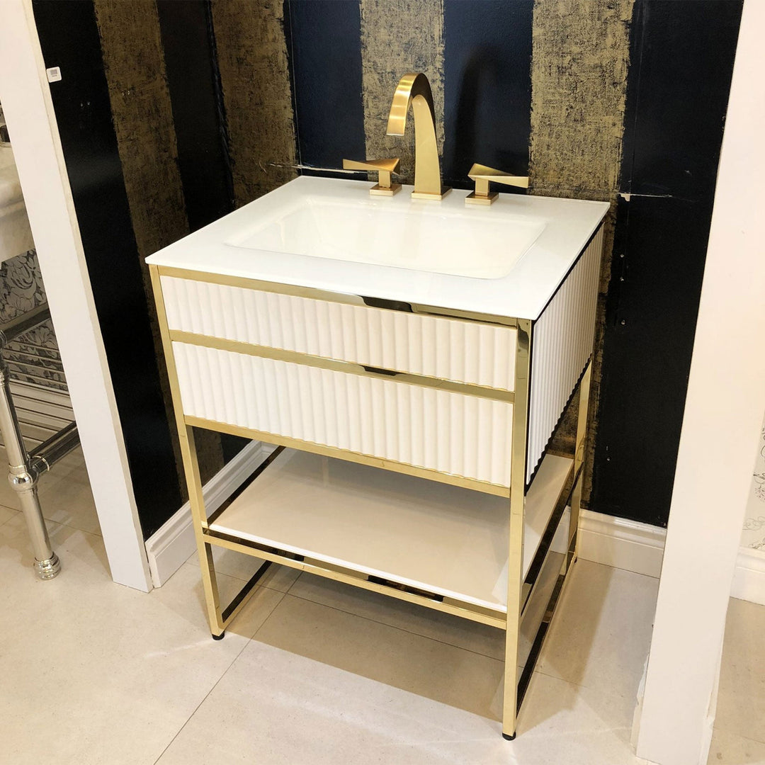 Bath Vanity Academy Gold and White