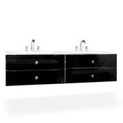 Q'in Bath Vanity Lux Double Sink Black