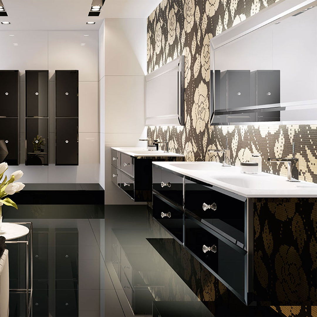 Bath Vanity Lux Double Sink Black