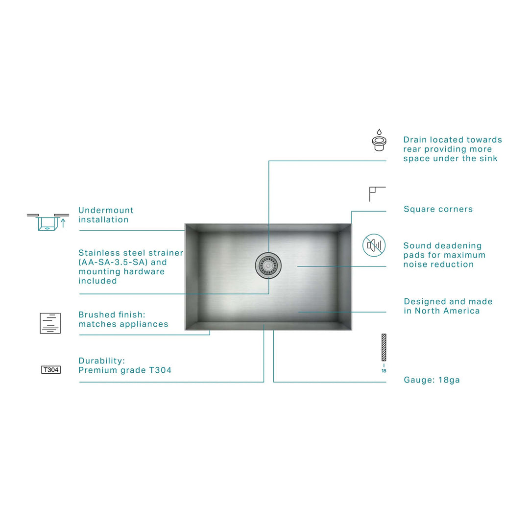 Prochef by Julien ProInox H0 Double Bowl Undermount Kitchen Sink