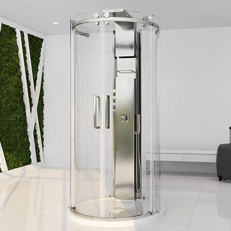 Freestanding Circular Glass Shower Door