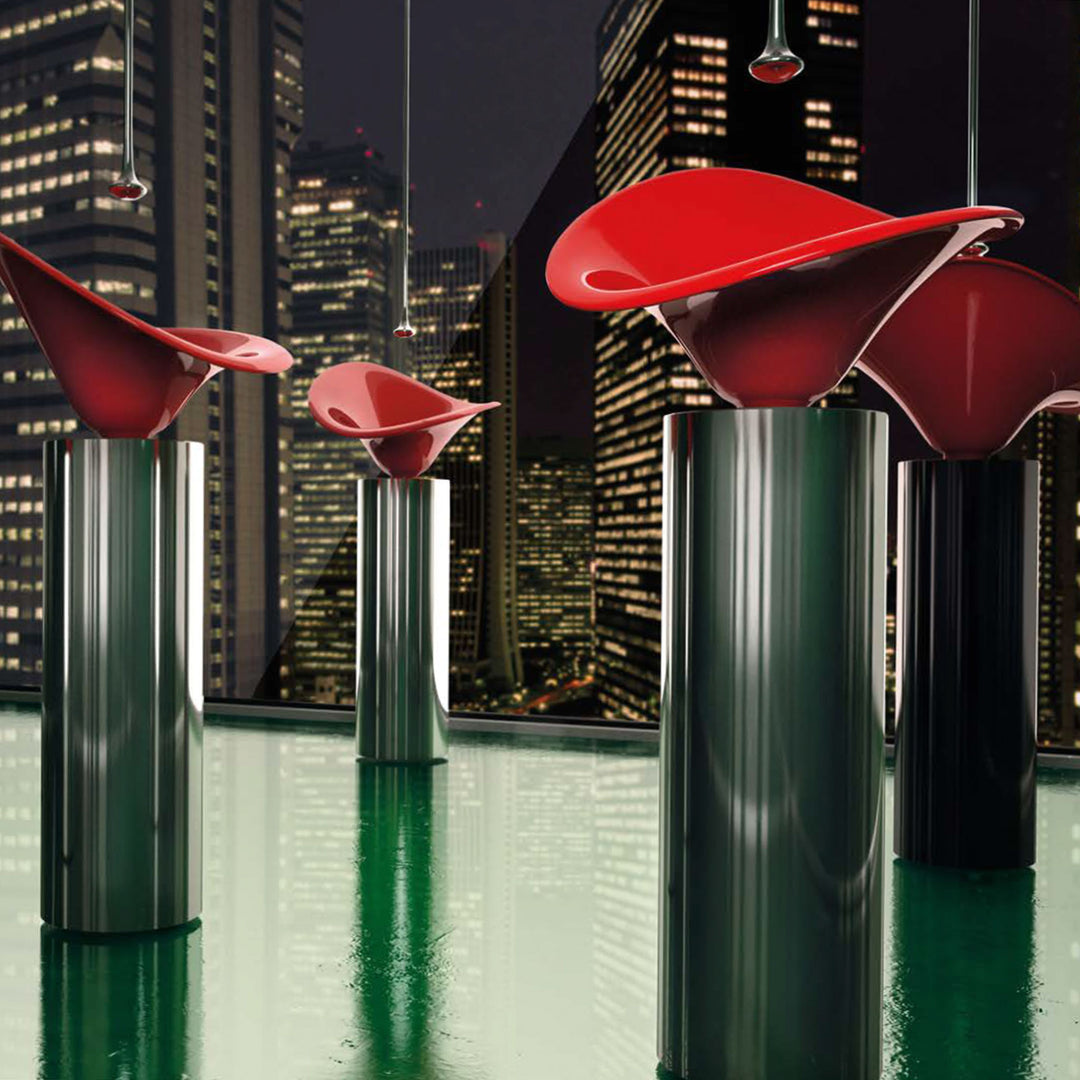 Vessel Sink Flower Red