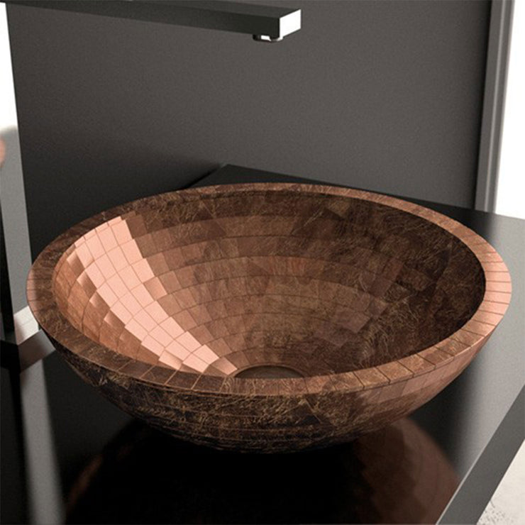 Glass Design Vessel Sink Mosaic