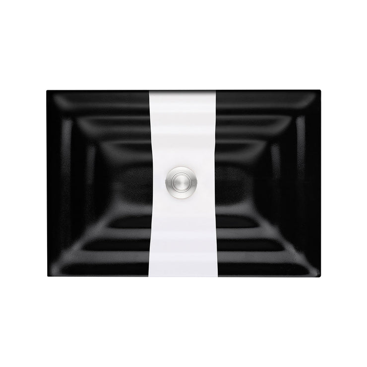 Linkasink Black with White Ribbon Bathroom Sink A