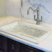Linkasink Floral Inlay Drop in - Rectangular Bathroom Sink