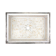 Linkasink Floral Inlay Undermount - Rectangular Bathroom Sink