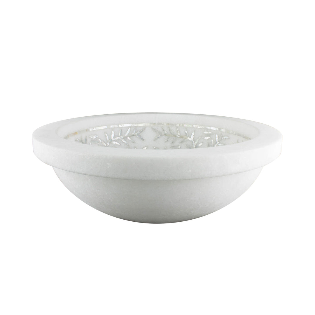 Linkasink Floral Mother of Peal Inlay Round Bathroom Sink