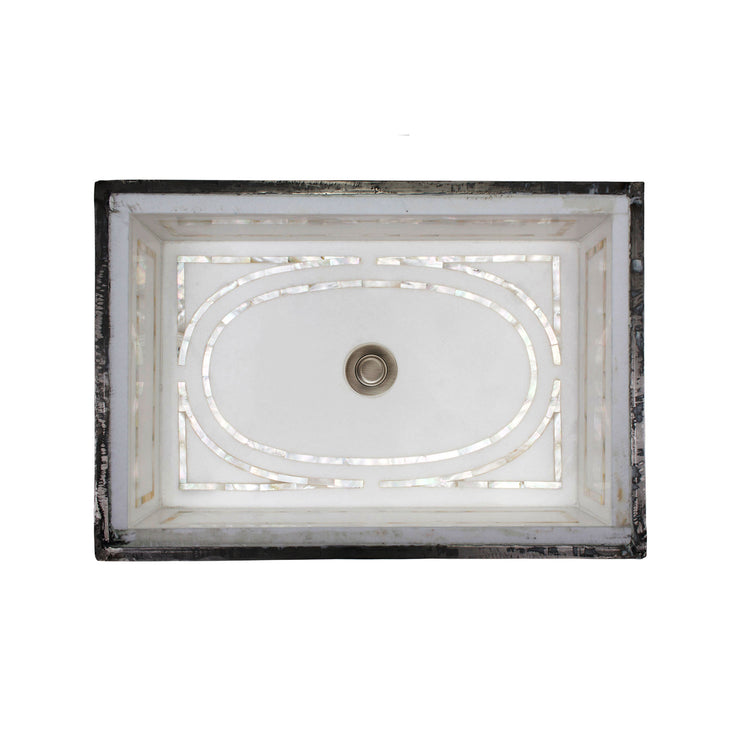 Linkasink Graphic Inlay Undermount - Rectangular Bathroom Sink