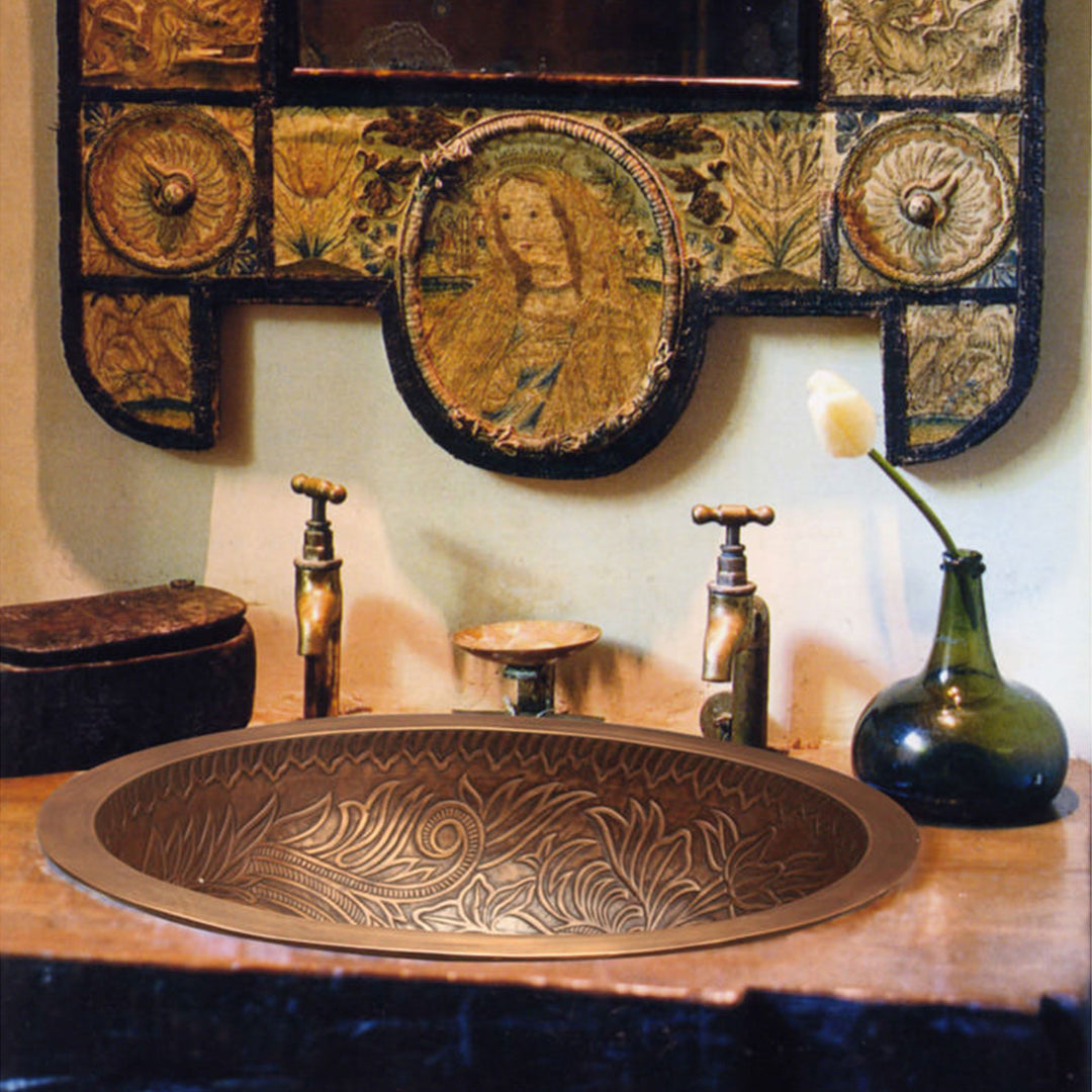 Linkasink Large Oval Botanical Bathroom Sink