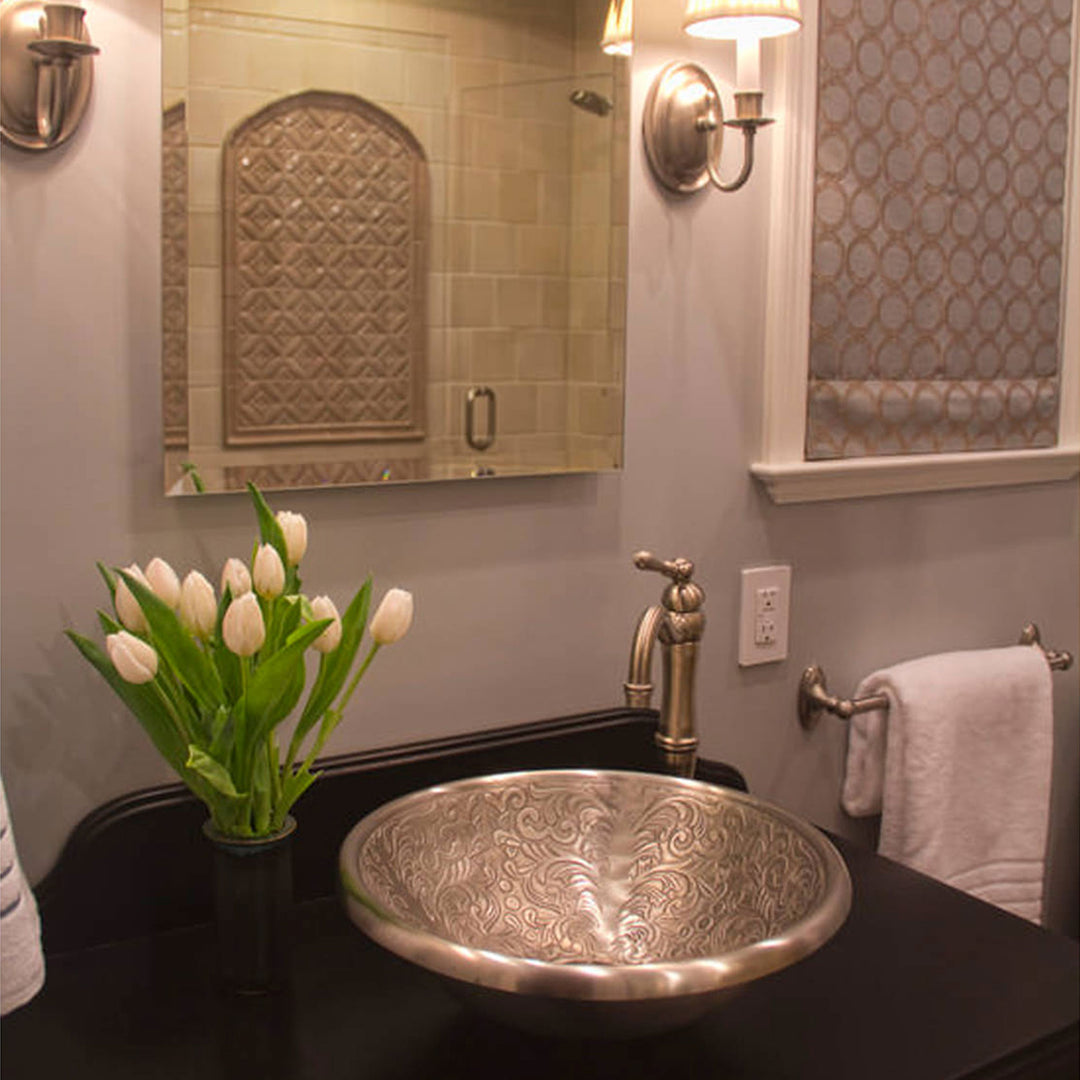 Linkasink Large Round Brocade Bathroom Sink
