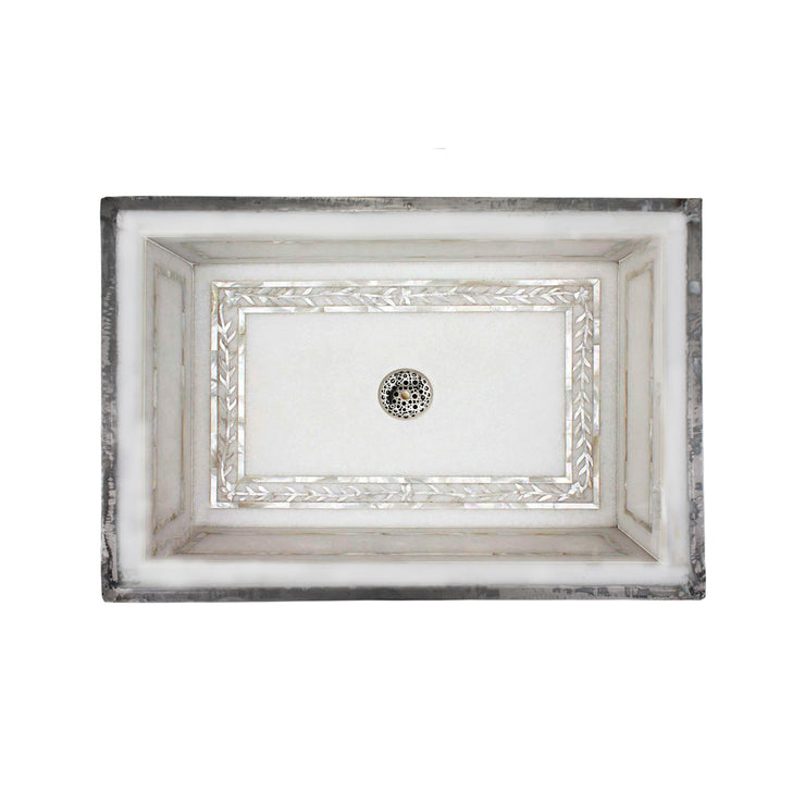 Linkasink Laurel Mother of Peal Inlay Undermount- Rectangular Bathroom Sink