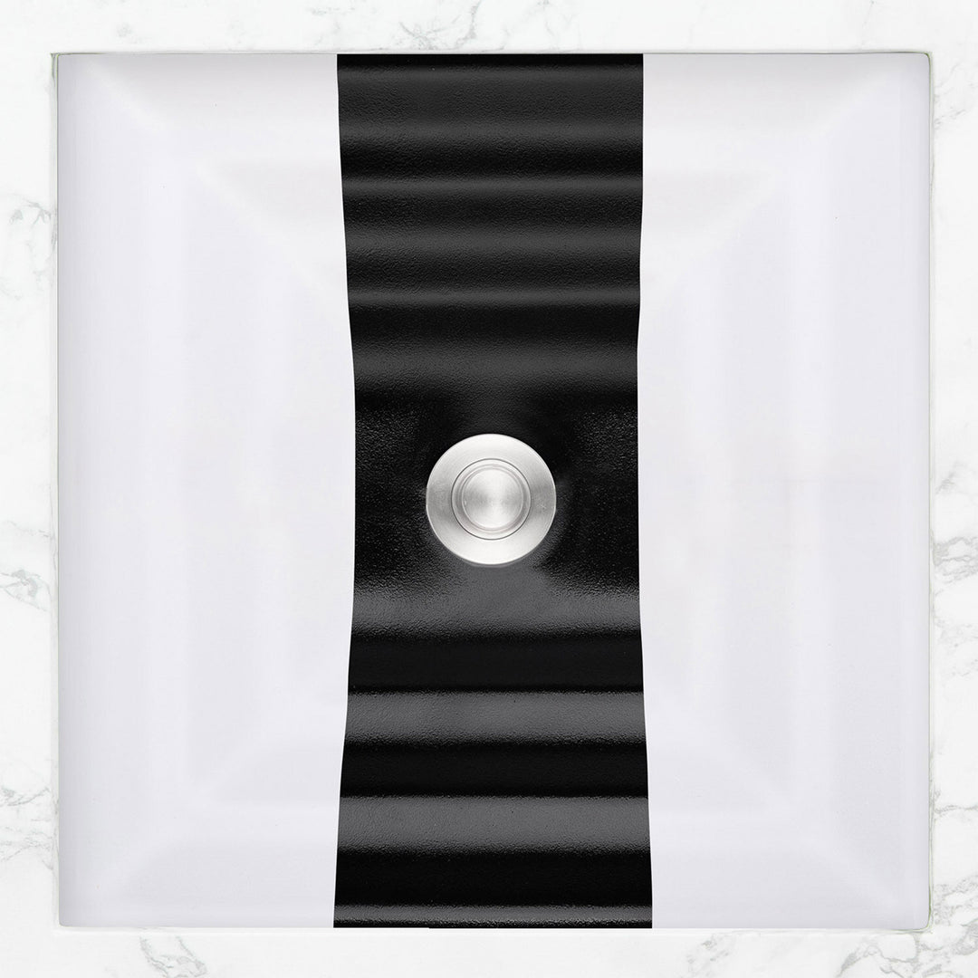 Linkasink White with Black Ribbon Bathroom Sink