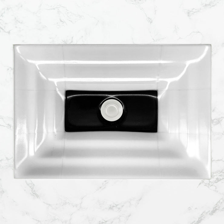 Linkasink White with Black Window Bathroom Sink