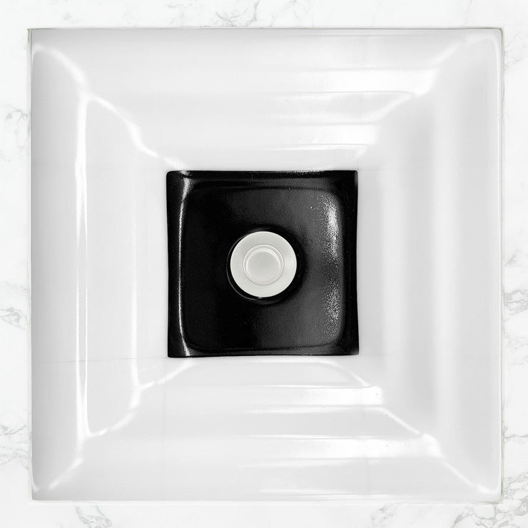 Linkasink White with Black Window Bathroom Sink