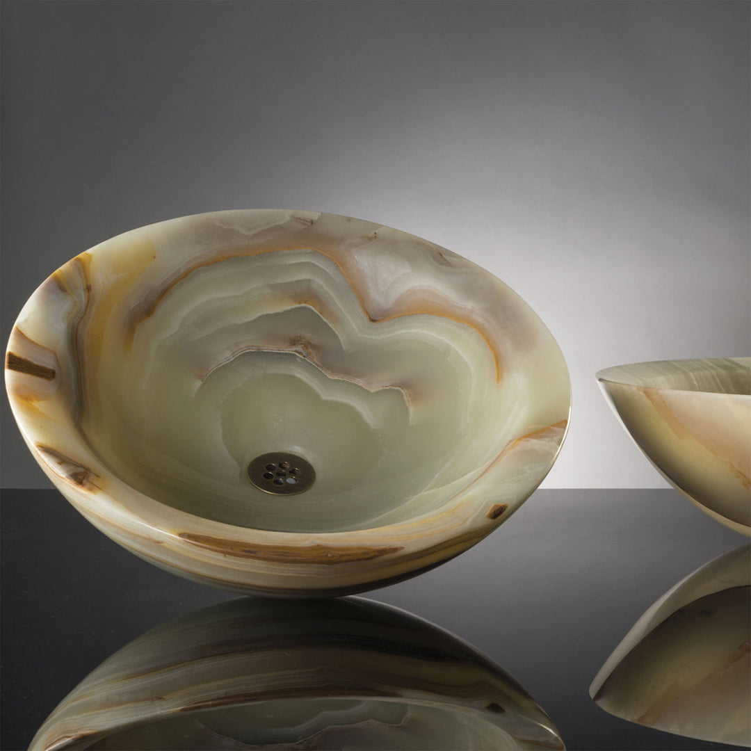 Stone Forest Beveled Round Vessel Sink Polished