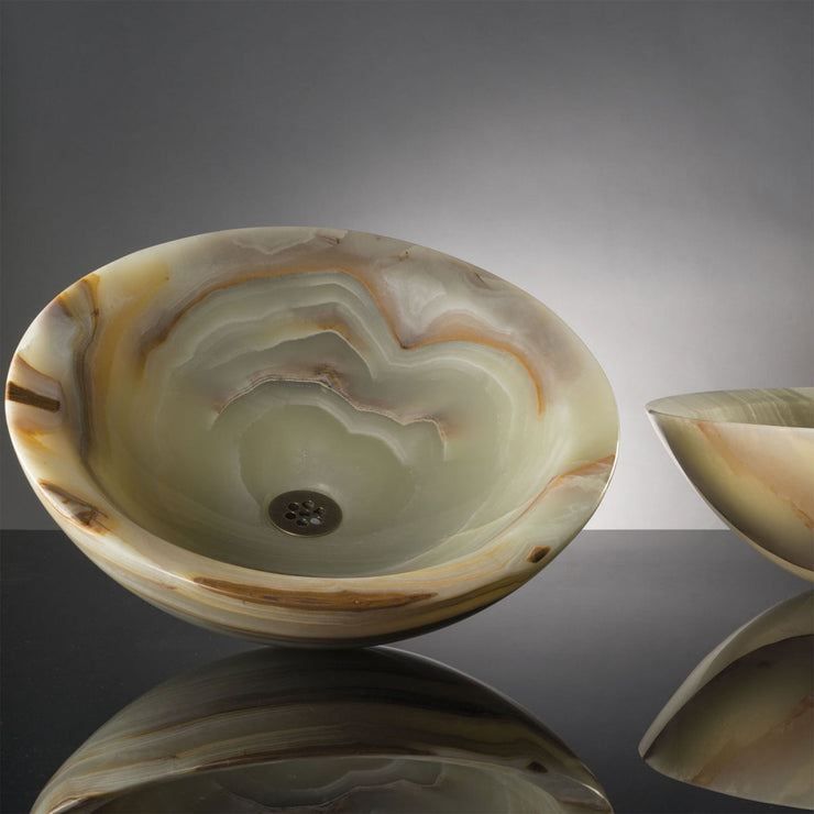 Stone Forest Beveled Round Vessel Sink Polished