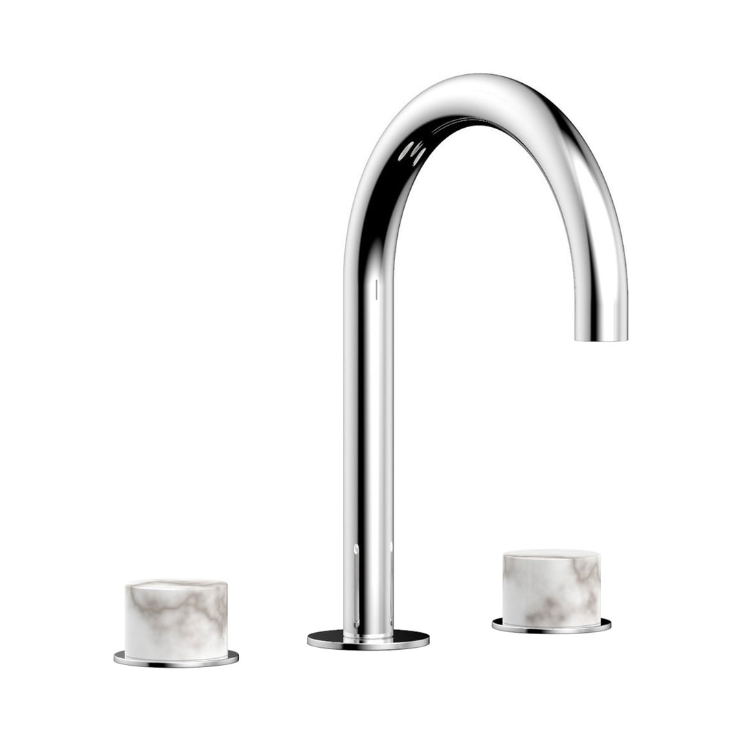 Phylrich Basic II White Marble Handles Widespread Faucet