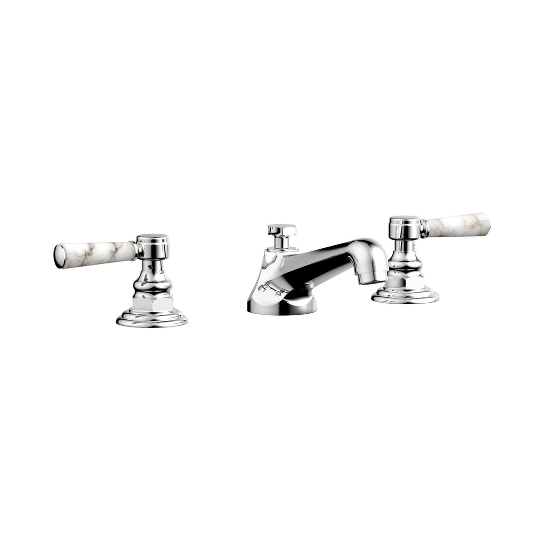 Phylrich Hex Traditional White Marble Lever Handles Widespread Faucet