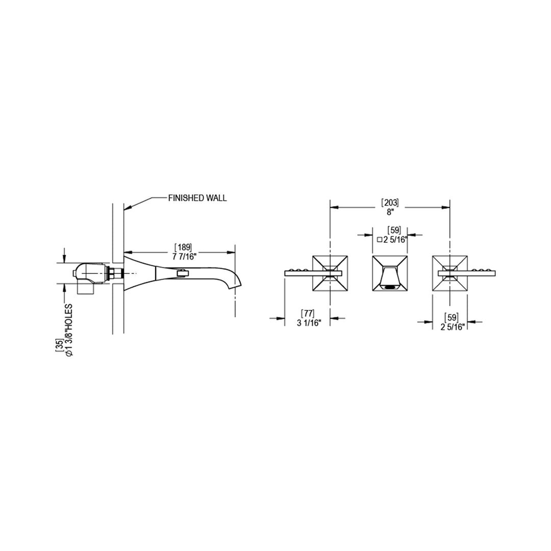 Rubinet Wall Mount Bathroom Faucet