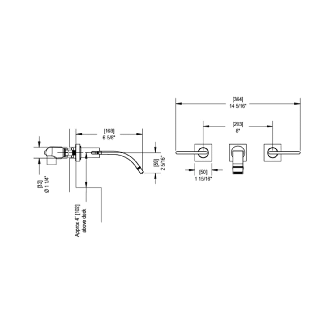 Rubinet Wall Mount Bathroom Faucet