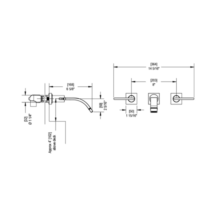 Rubinet Wall Mount Bathroom Faucet