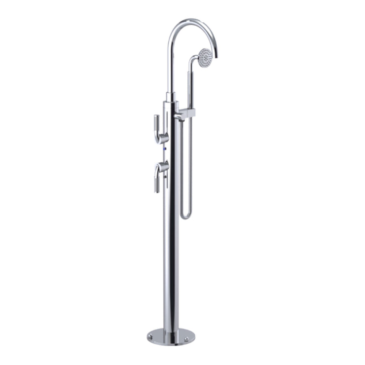 Rubinet Floor Mount Tub Filler Bathroom Faucet