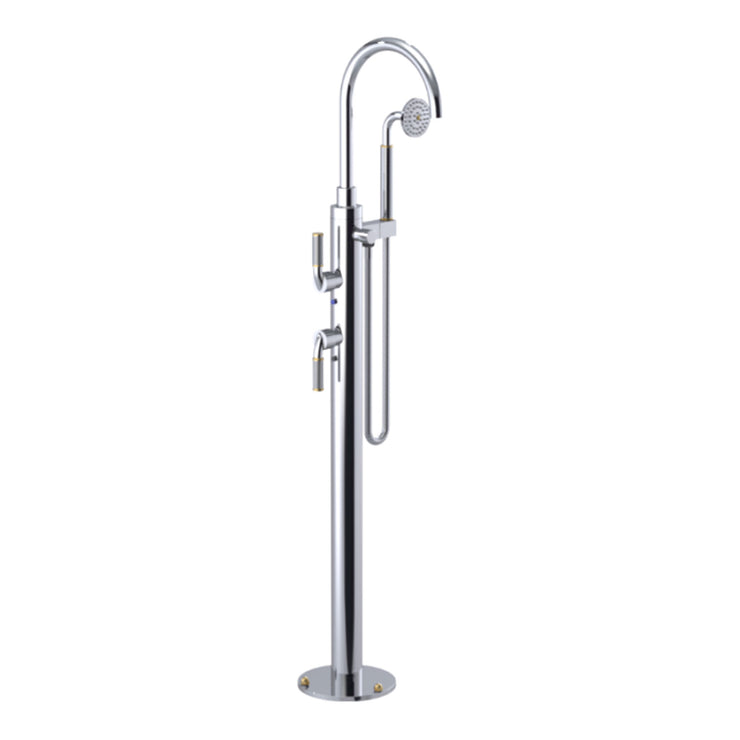 Rubinet Floor Mount Tub Filler Bathroom Faucet