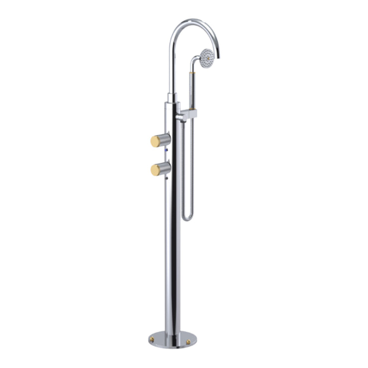 Rubinet Floor Mount Tub Filler Bathroom Faucet