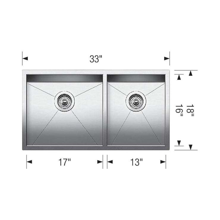 Blanco Precision Double Bowl Kitchen Sink