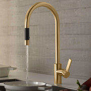 Dornbracht Tara Ultra Single-Lever Pull-Down Kitchen Faucet Brushed Durabrass