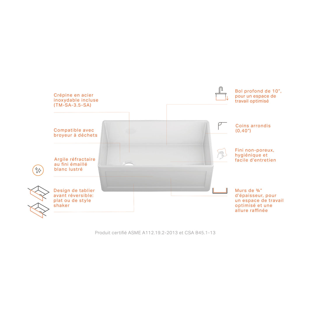 Prochef by Julien ProTerra M40 Single Bowl Reversible Farmhouse Kitchen Sink