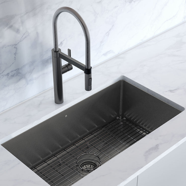 Prochef by Julien ProInox H75 Undermount Black Kitchen Sink with Grid