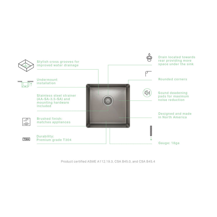 Prochef by Julien ProInox H75 Double Bowl Undermount Kitchen Sink