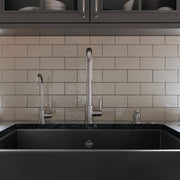 Shaw 33" Shaker Low Divide Double Bowl Apron Front Fireclay Kitchen Sink