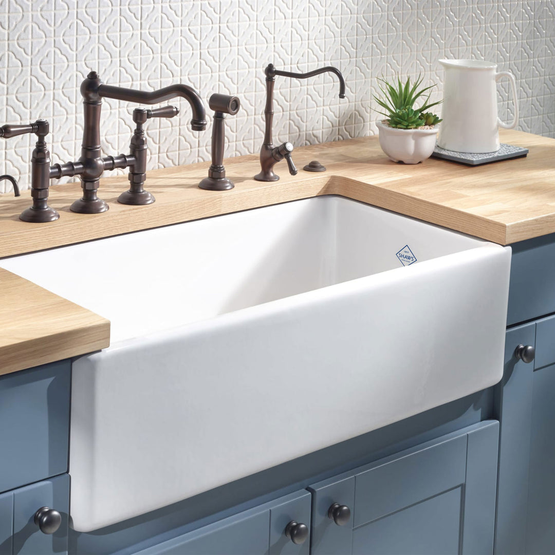 Shaw 36" Shaker Single Bowl Apron Front Fireclay Kitchen Sink