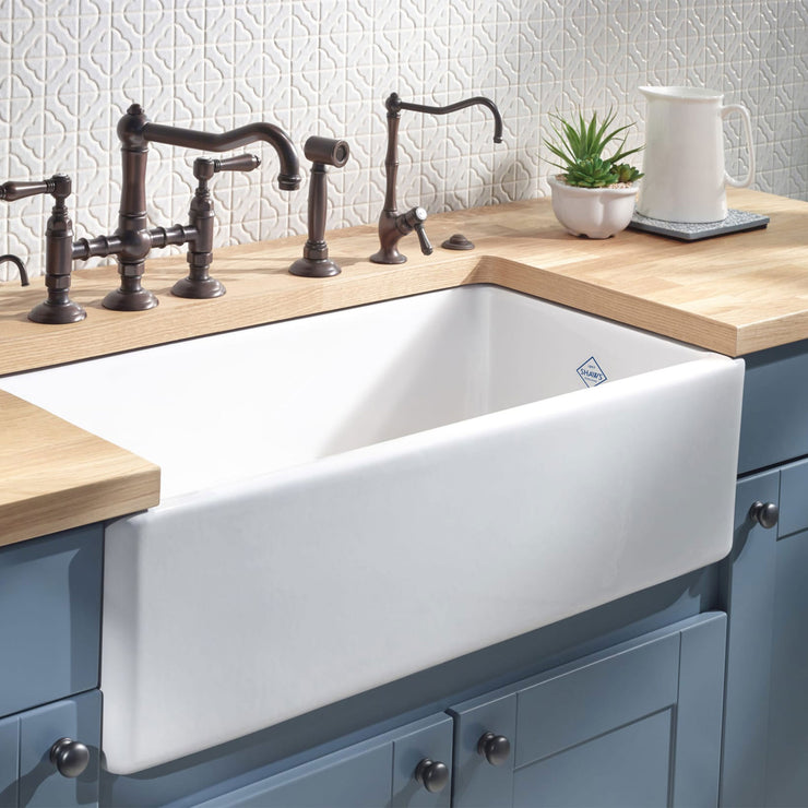 Shaw 36" Shaker Single Bowl Apron Front Fireclay Kitchen Sink