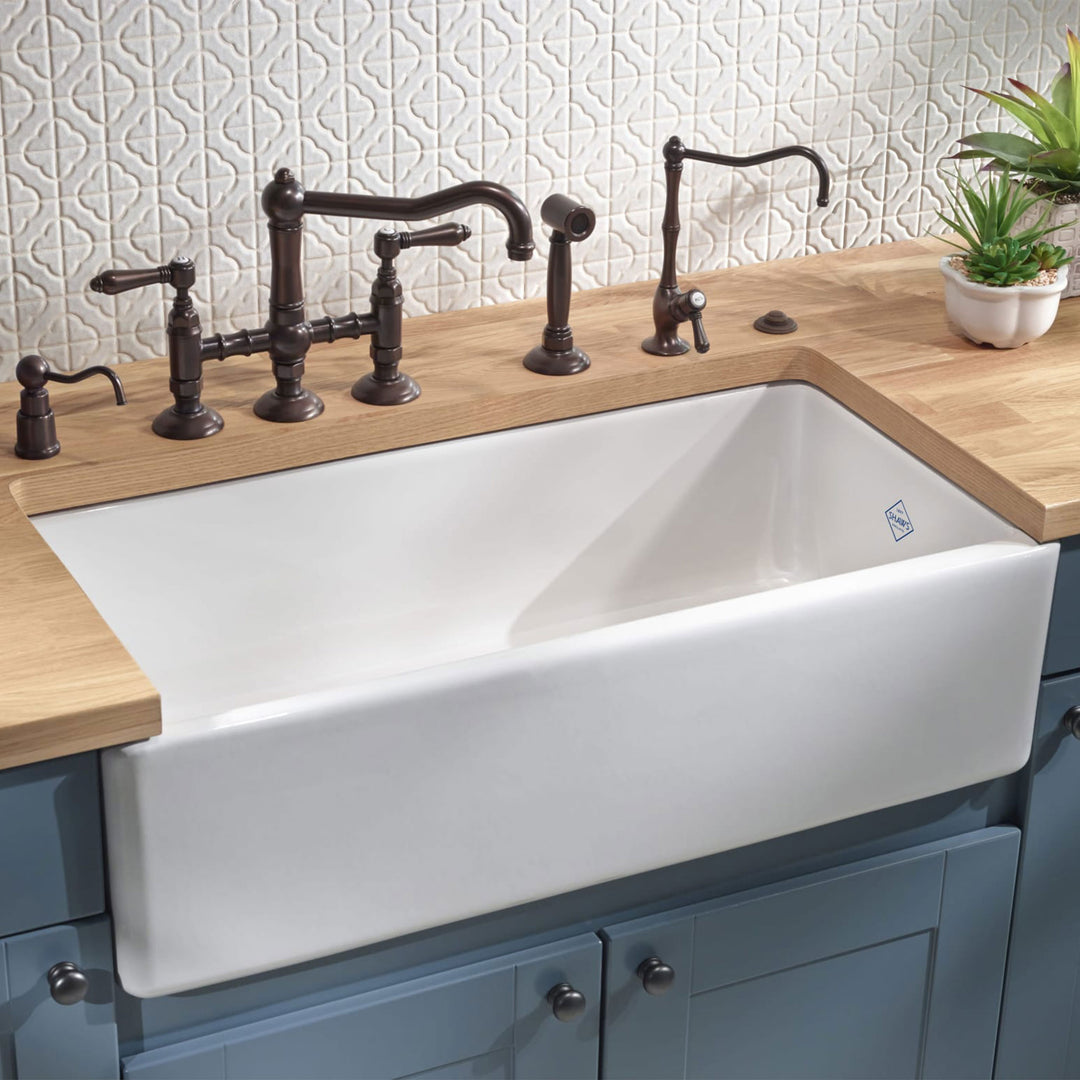 Shaw 36" Shaker Single Bowl Apron Front Fireclay Kitchen Sink