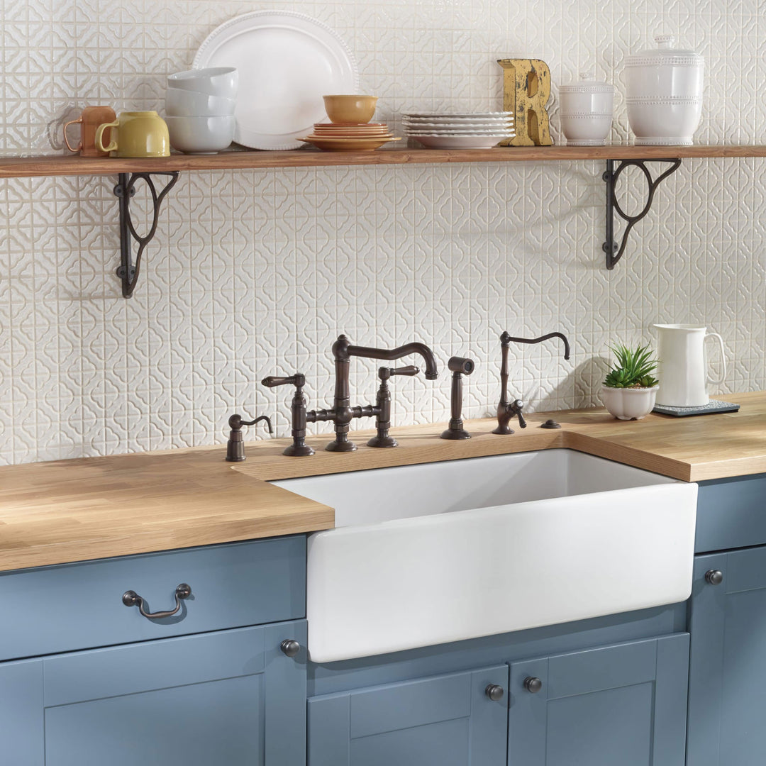Shaw 36" Shaker Single Bowl Apron Front Fireclay Kitchen Sink