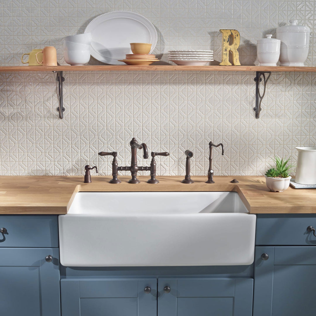 Shaw 36" Shaker Single Bowl Apron Front Fireclay Kitchen Sink