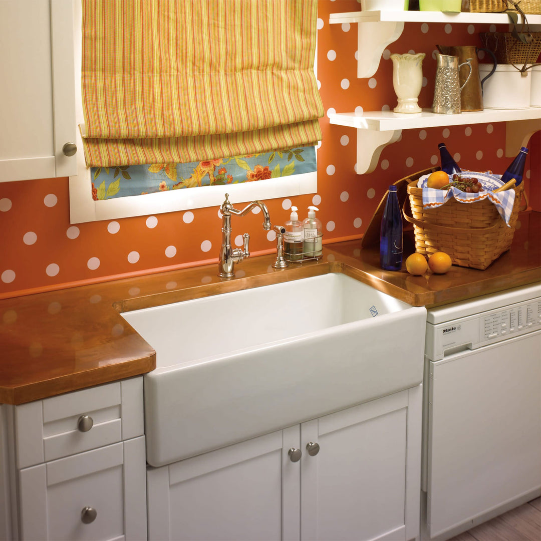 Shaw 36" Shaker Single Bowl Apron Front Fireclay Kitchen Sink