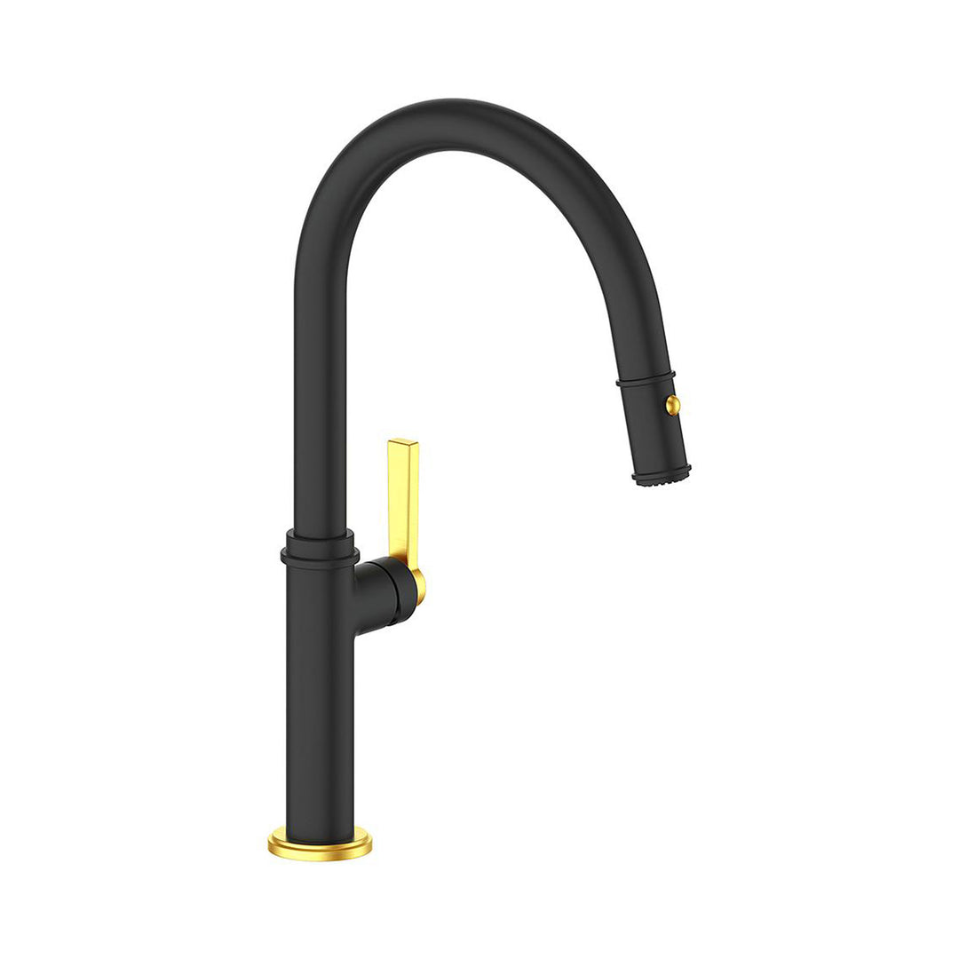 Vogt Zehn Pull-Down Kitchen Faucet Black and Gold