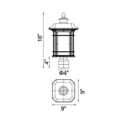 CWI Lighting Blackbridge 1-Light Outdoor Lantern Head
